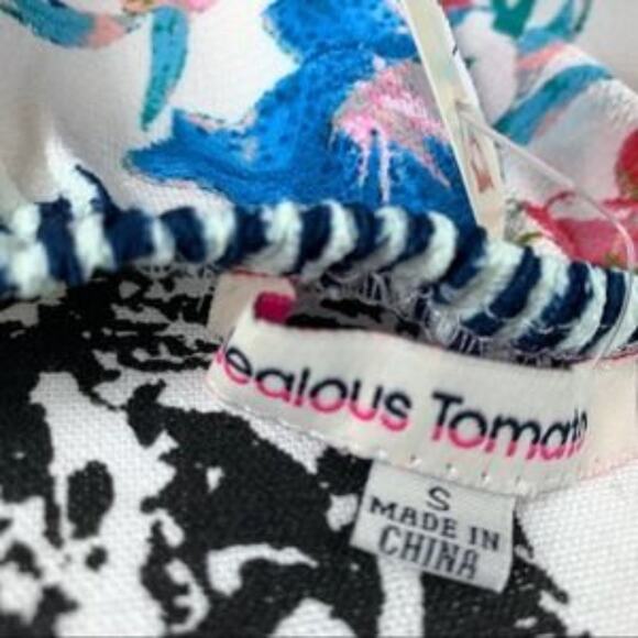 Jealous Tomato Floral On or Off Shoulder Blouse Bell Sleeves Top Small - Picture 4 of 4